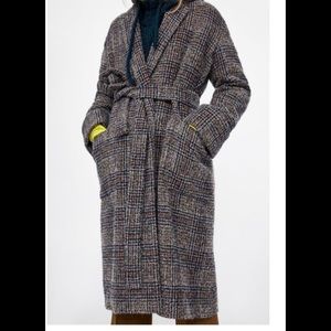 Zara belted plaid coat. Size s